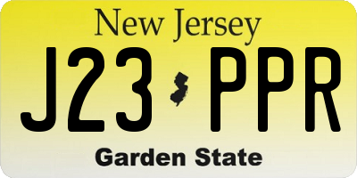 NJ license plate J23PPR