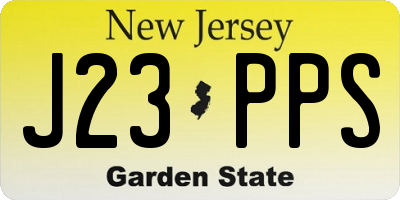 NJ license plate J23PPS