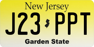 NJ license plate J23PPT