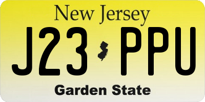 NJ license plate J23PPU