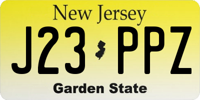 NJ license plate J23PPZ