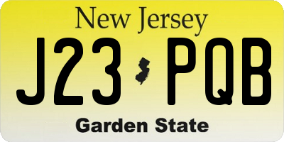 NJ license plate J23PQB