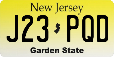 NJ license plate J23PQD