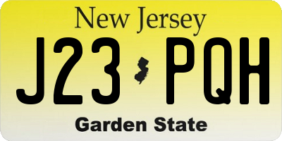 NJ license plate J23PQH