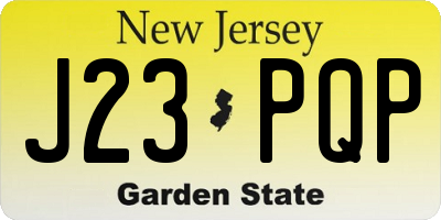 NJ license plate J23PQP