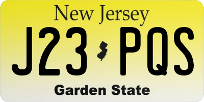 NJ license plate J23PQS