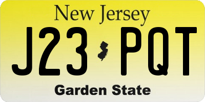 NJ license plate J23PQT