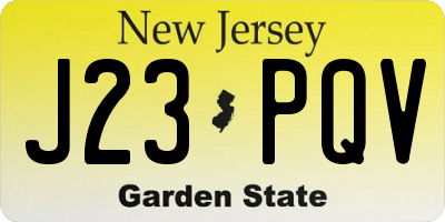 NJ license plate J23PQV