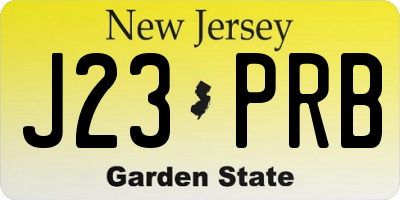 NJ license plate J23PRB