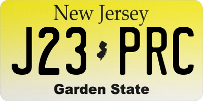 NJ license plate J23PRC