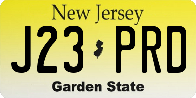 NJ license plate J23PRD