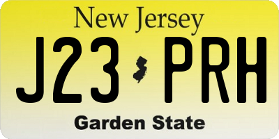NJ license plate J23PRH
