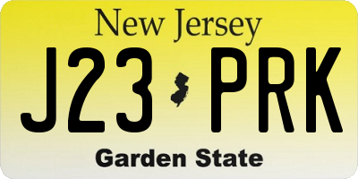 NJ license plate J23PRK