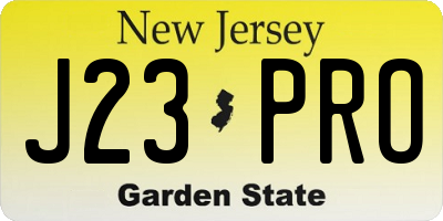 NJ license plate J23PRO