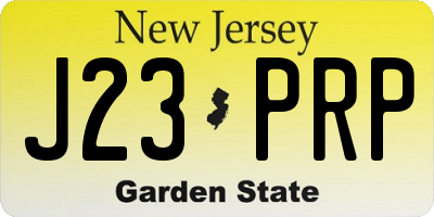 NJ license plate J23PRP