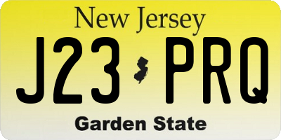 NJ license plate J23PRQ