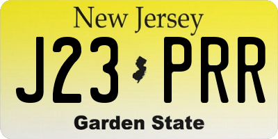NJ license plate J23PRR