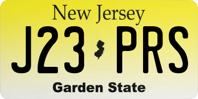 NJ license plate J23PRS