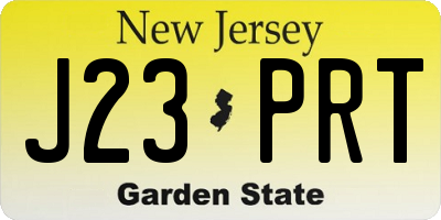 NJ license plate J23PRT