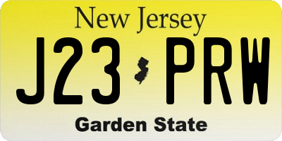 NJ license plate J23PRW