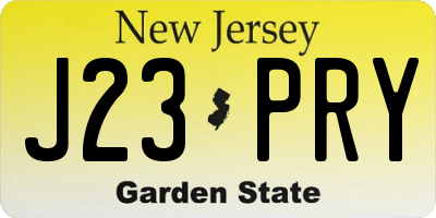 NJ license plate J23PRY