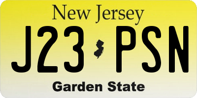 NJ license plate J23PSN