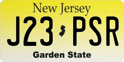 NJ license plate J23PSR