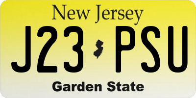 NJ license plate J23PSU