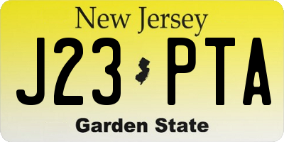 NJ license plate J23PTA