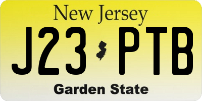 NJ license plate J23PTB