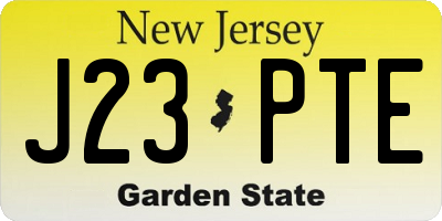 NJ license plate J23PTE
