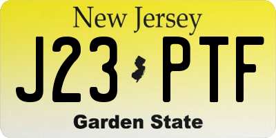 NJ license plate J23PTF