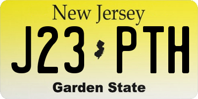 NJ license plate J23PTH