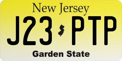 NJ license plate J23PTP