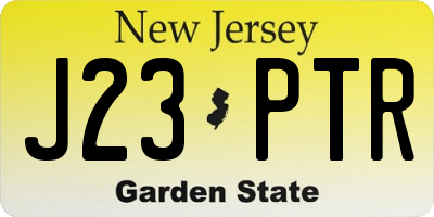 NJ license plate J23PTR
