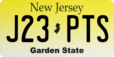 NJ license plate J23PTS