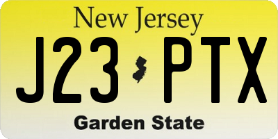 NJ license plate J23PTX