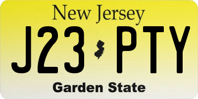 NJ license plate J23PTY