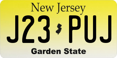 NJ license plate J23PUJ
