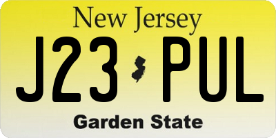 NJ license plate J23PUL