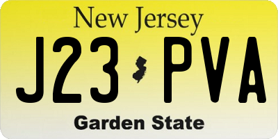 NJ license plate J23PVA