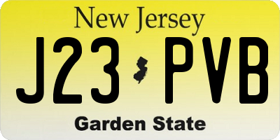 NJ license plate J23PVB