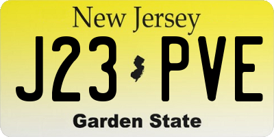 NJ license plate J23PVE