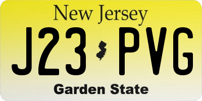 NJ license plate J23PVG