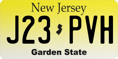 NJ license plate J23PVH