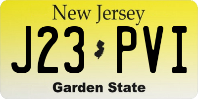 NJ license plate J23PVI