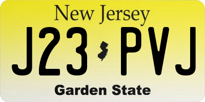 NJ license plate J23PVJ