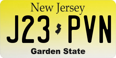 NJ license plate J23PVN
