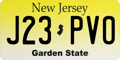 NJ license plate J23PVO