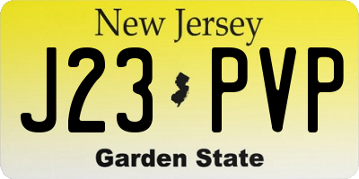 NJ license plate J23PVP